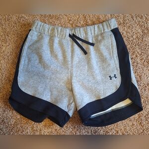 Brand New Under Armour Women's Fleece Shorts Small Gray Black